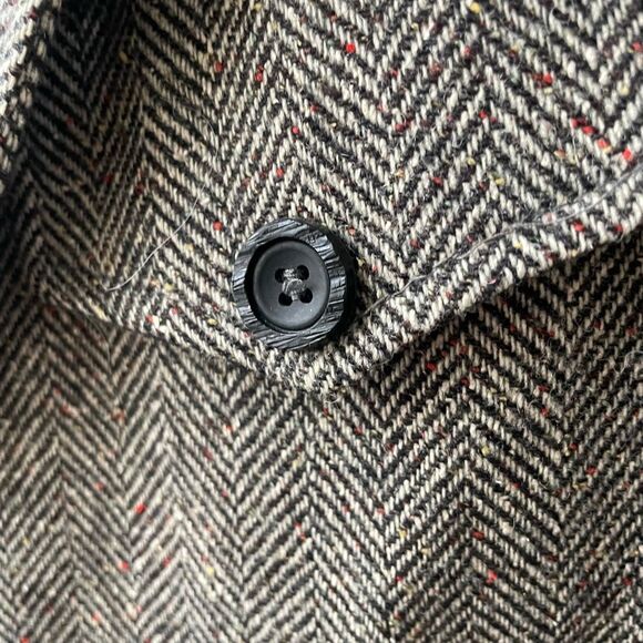 Vintage 70s Sears Men’s Shop Herringbone Tweed Sport Coat Union Made 46L - Picture 5 of 10